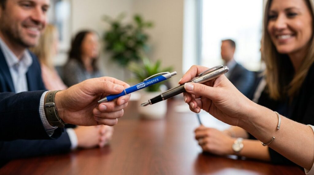 Close-up macro photography of two hands exchanging corporate