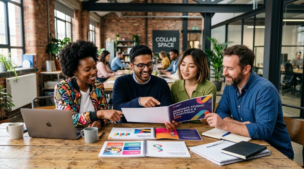 Diverse group of creative professionals and entrepreneurs in